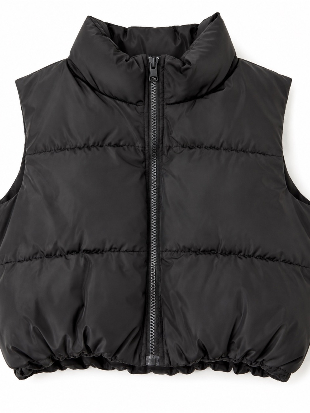 Women’s L 8-10 Black Quilted Puffer Vest Full Zip Lightweight
